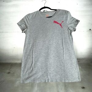 Puma Shirt T-Shirt Grey Red Logo Large